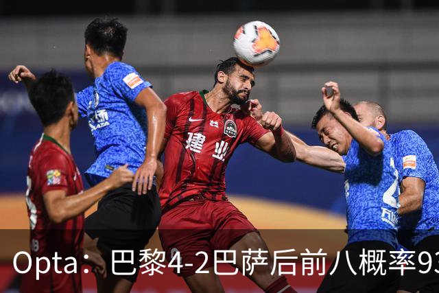 Opta：巴黎4-2巴萨后前八概率93.5%，那三冠王概率持续攀升